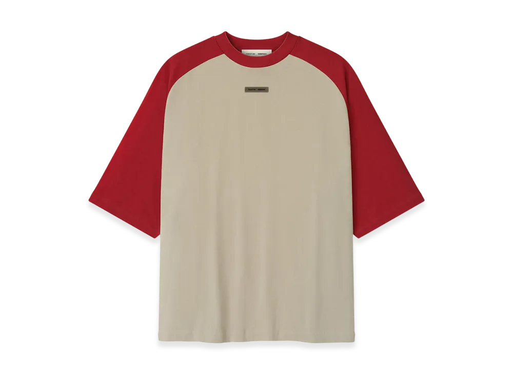 FEAR OF GOD ESSENTIALS Baseball Tee "Smoke Grey Crimson"