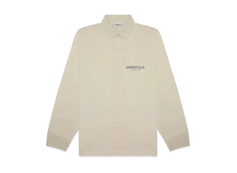 FEAR OF GOD ESSENTIALS Long Sleeve Boxy Polo "Olive/Khaki"