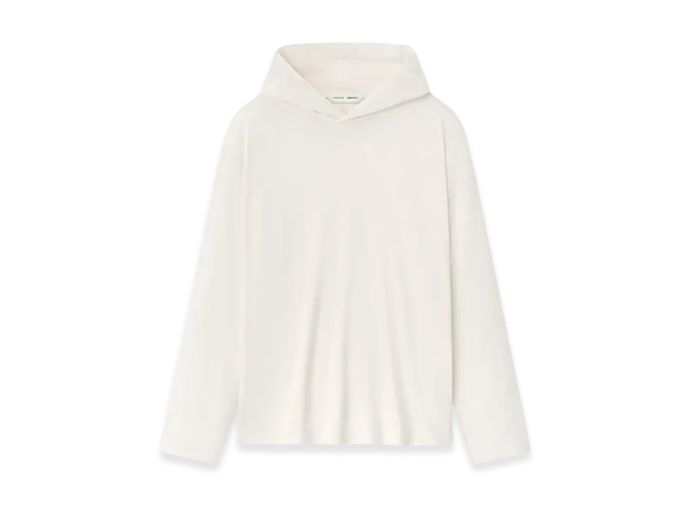 FEAR OF GOD ESSENTIALS Womens Embroidered Classic Fit Hooded Long Sleeve "Ivory"