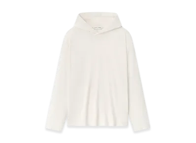 FEAR OF GOD ESSENTIALS Womens Embroidered Classic Fit Hooded Long Sleeve "Ivory"