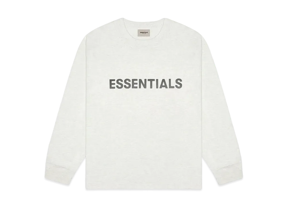 FEAR OF GOD ESSENTIALS 3D Silicon Applique Boxy Long Sleeve T-shirt "Grey"