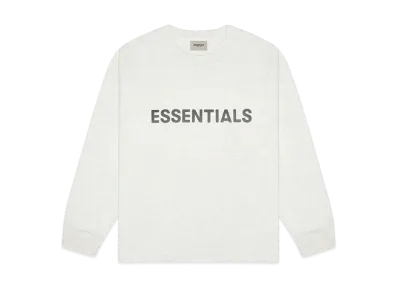 FEAR OF GOD ESSENTIALS 3D Silicon Applique Boxy Long Sleeve T-shirt "Grey"