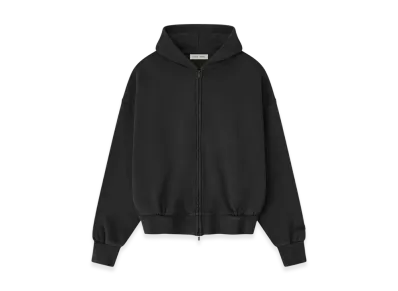 FEAR OF GOD ESSENTIALS Embroidered Classic Full Zip Hoodie "Vintage Black"