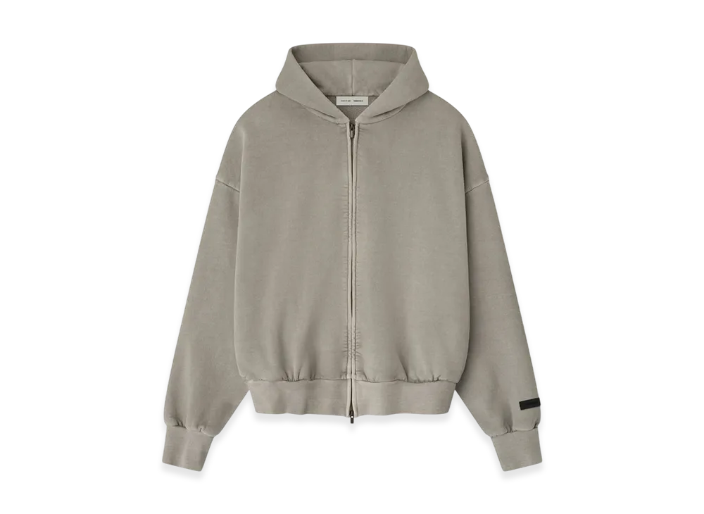 FEAR OF GOD ESSENTIALS Embroidered Classic Full Zip Hoodie "Smoke Grey"