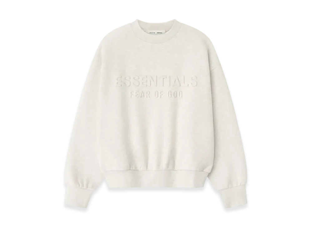 FEAR OF GOD ESSENTIALS Embossed Classic Crewneck Sweatshirt "Oatmeal Heather"