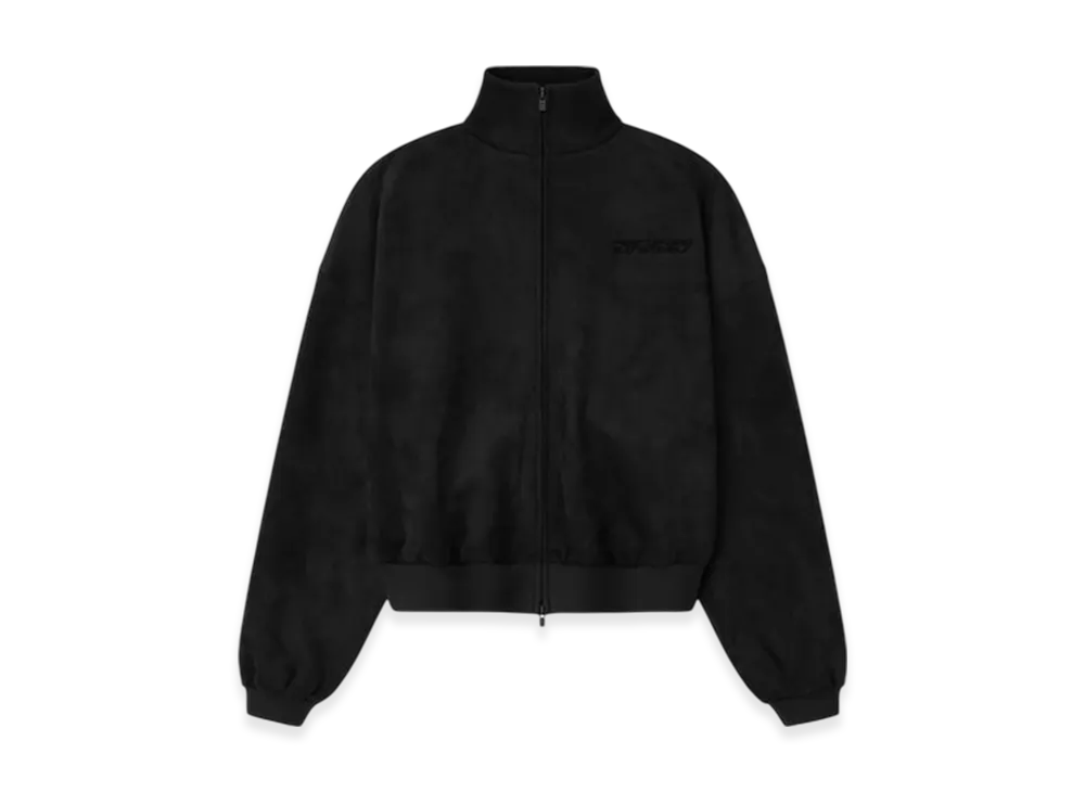 FEAR OF GOD ESSENTIALS Women's Suede Fleece Vintage Track Jacket "Vintage Black"