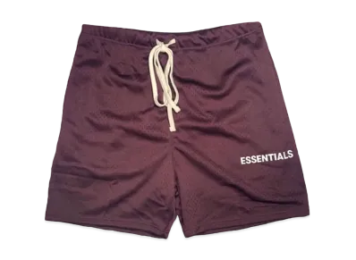 FEAR OF GOD Essentials Graphic Mesh Drawstring Shorts "Burgundy"