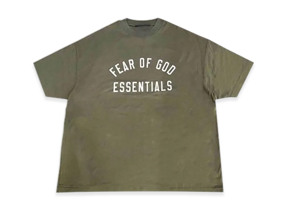 FEAR OF GOD ESSENTIALS Jersey Crew Neck Tee "Military"