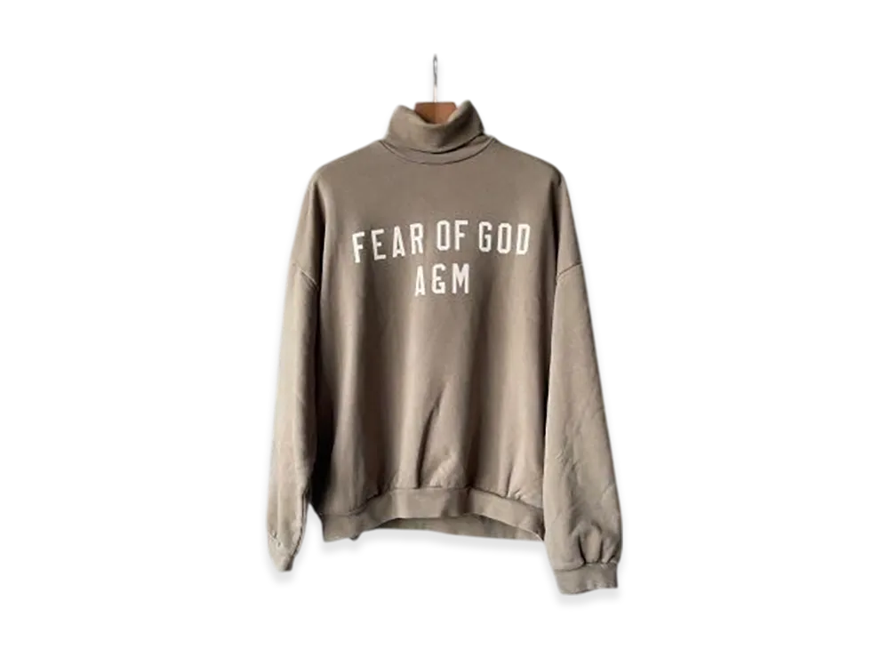 FEAR OF GOD ESSENTIALS Heavy Fleece Turtle Neck "Military"