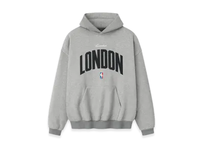 FEAR OF GOD ESSENTIALS x NBA London 90s Hoodie "Concrete Heather"