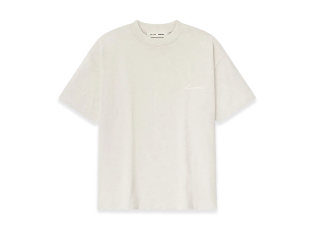 FEAR OF GOD ESSENTIALS Embroidered Classic Short Sleeve Tee "Oatmeal Heather"