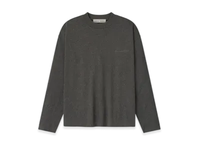 FEAR OF GOD ESSENTIALS Embroidered Classic Fit Long Sleeve "Charcoal Heather"