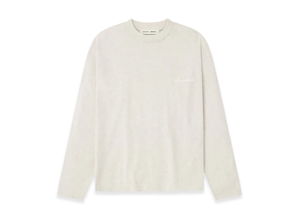 FEAR OF GOD ESSENTIALS Embroidered Classic Long Sleeve Tee "Oatmeal Heather"