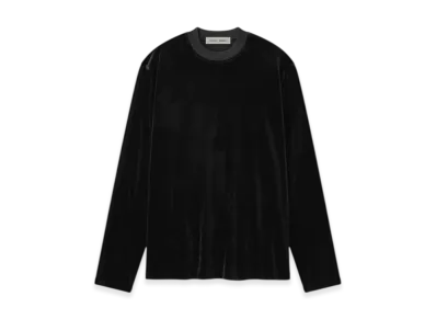 FEAR OF GOD ESSENTIALS Women's Velour Classic Long Sleeve Tee "Vintage Black"