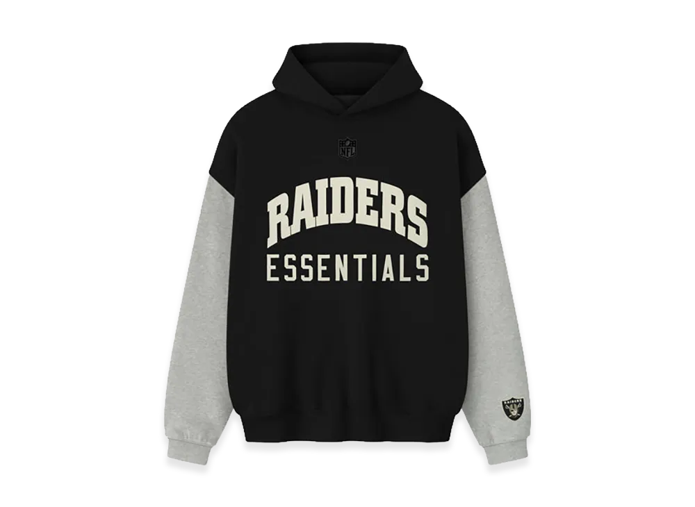 FEAR OF GOD ESSENTIALS Raiders Sport Hoodie "Black/Concrete Heather"