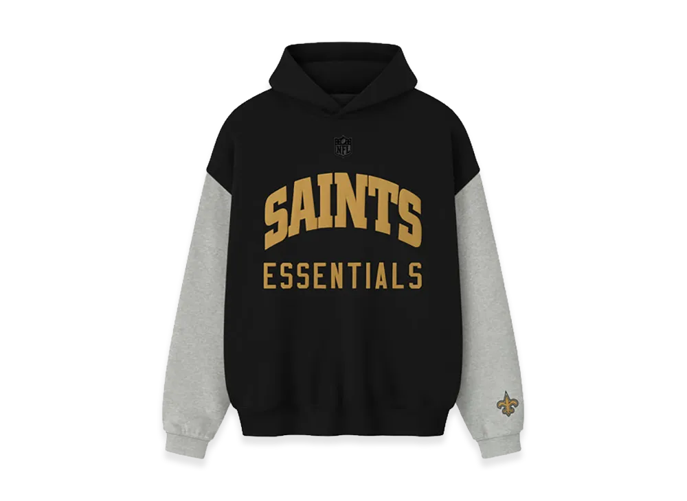 FEAR OF GOD ESSENTIALS Saints Sport Hoodie "Black/Concrete Heather"
