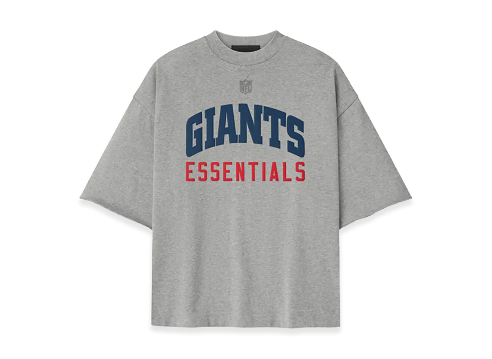 FEAR OF GOD ESSENTIALS Giants 90s 3/4 Sleeve Football Tee "Concrete Heather"