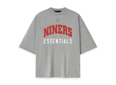 FEAR OF GOD ESSENTIALS Forty Niners 90s 3/4 Sleeve Football Tee "Concrete Heather"
