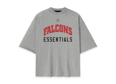 FEAR OF GOD ESSENTIALS Falcons 90s 3/4 Sleeve Football Tee "Concrete Heather"