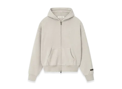 FEAR OF GOD ESSENTIALS Classic Fleece Zip-Up Hoodie "Heather Stone"