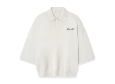 FEAR OF GOD ESSENTIALS Signature 3/4 Sleeve 90s Knit Polo "Oatmeal Heather"