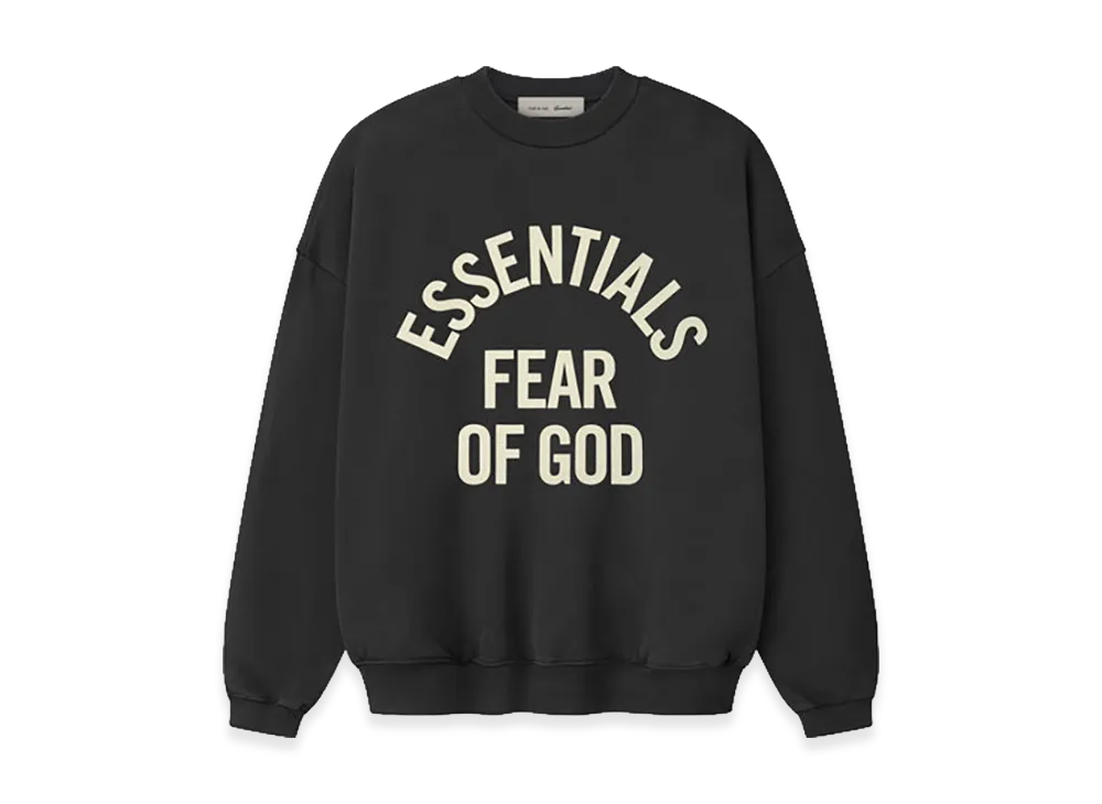 FEAR OF GOD ESSENTIALS Campus 90s Crewneck Sweatshirt "Faded Black"