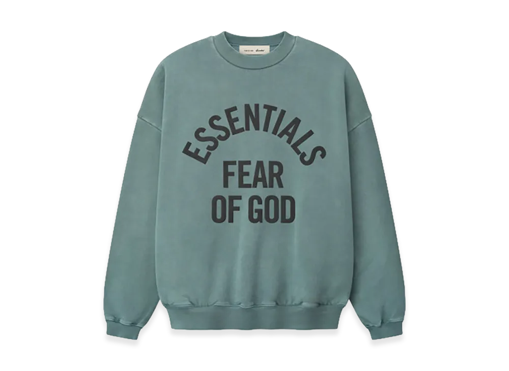 FEAR OF GOD ESSENTIALS Campus 90s Crewneck Sweatshirt "Faded Coastal"