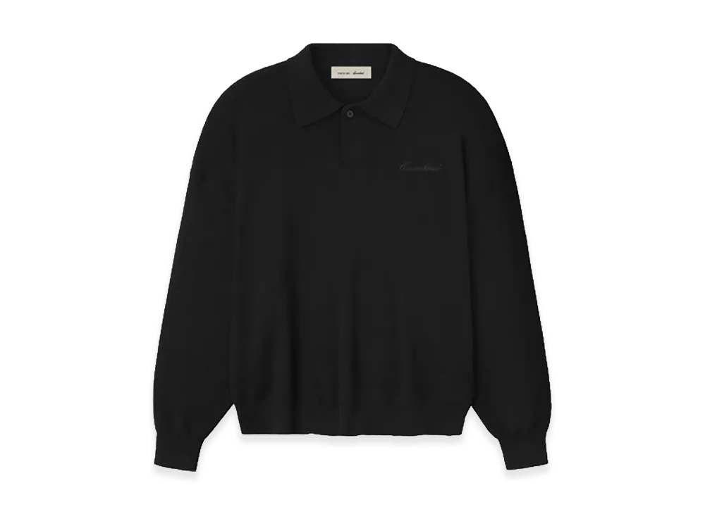 FEAR OF GOD ESSENTIALS Signature 90s Knit Polo "Vintage Black"