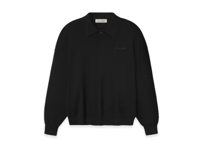 FEAR OF GOD ESSENTIALS Signature 90s Knit Polo "Vintage Black"