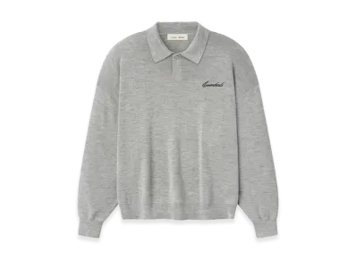 FEAR OF GOD ESSENTIALS Signature 90s Knit Polo "Concrete Heather"