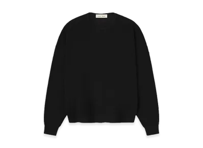 FEAR OF GOD ESSENTIALS Signature Waffle 90s Crewneck Sweater "Vintage Black"