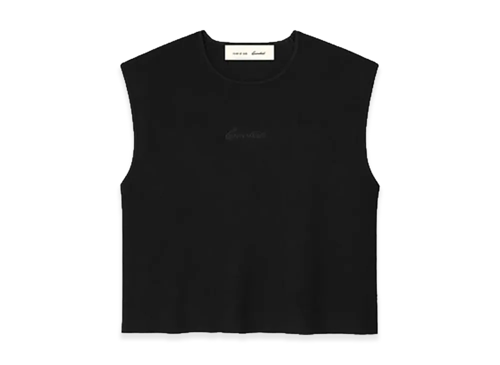 FEAR OF GOD ESSENTIALS Women's Signature Rib Knit Cropped Top "Vintage Black"