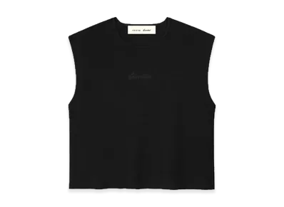 FEAR OF GOD ESSENTIALS Women's Signature Rib Knit Cropped Top "Vintage Black"