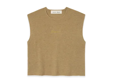 FEAR OF GOD ESSENTIALS Women's Signature Rib Knit Cropped Top "Dune"