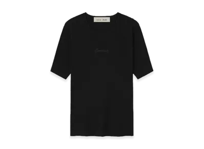 FEAR OF GOD ESSENTIALS Women's Signature Rib Knit Fitted Short Sleeve Tee "Vintage Black"