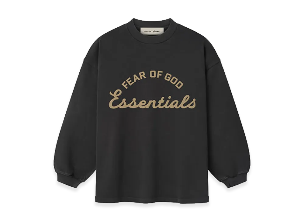 FEAR OF GOD ESSENTIALS Kids Training 90s Long Sleeve Tee "Faded Black"