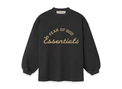 FEAR OF GOD ESSENTIALS Kids Training 90s Long Sleeve Tee "Faded Black"
