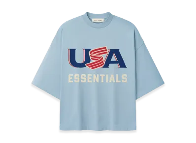 FEAR OF GOD ESSENTIALS USA Baseball Merch Tee "Stone Blue"