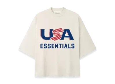 FEAR OF GOD ESSENTIALS USA Baseball Merch Tee "Oat"