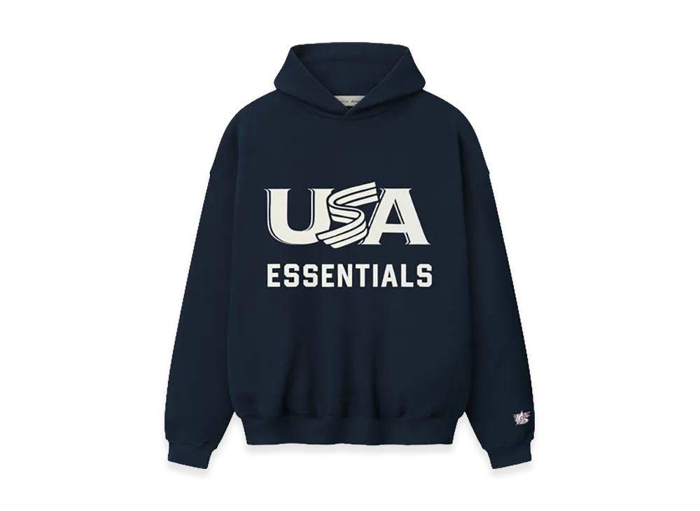 FEAR OF GOD ESSENTIALS USA Baseball Sport Hoodie "Dark Sapphire"