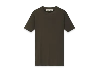 FEAR OF GOD ESSENTIALS Women's Rib Fitted Short Sleeve Tee "Brown"