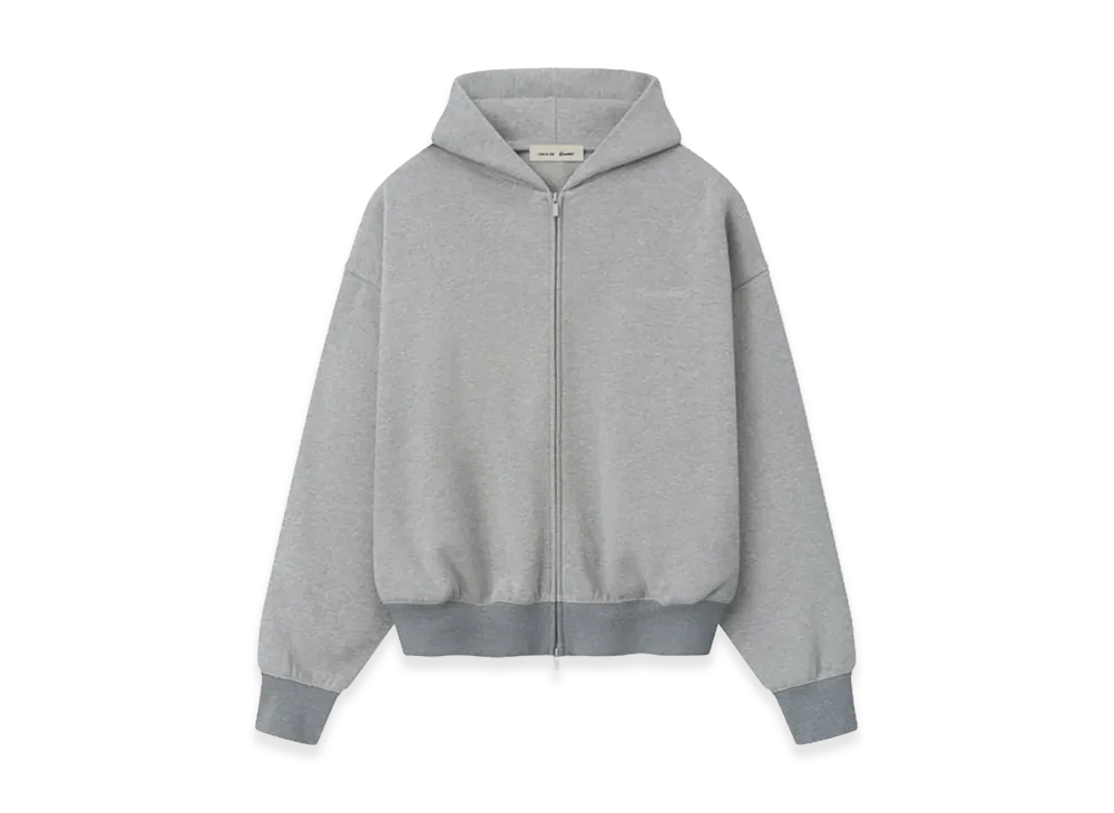 FEAR OF GOD ESSENTIALS Signature Classic Full Zip Hoodie "Concrete Heather"