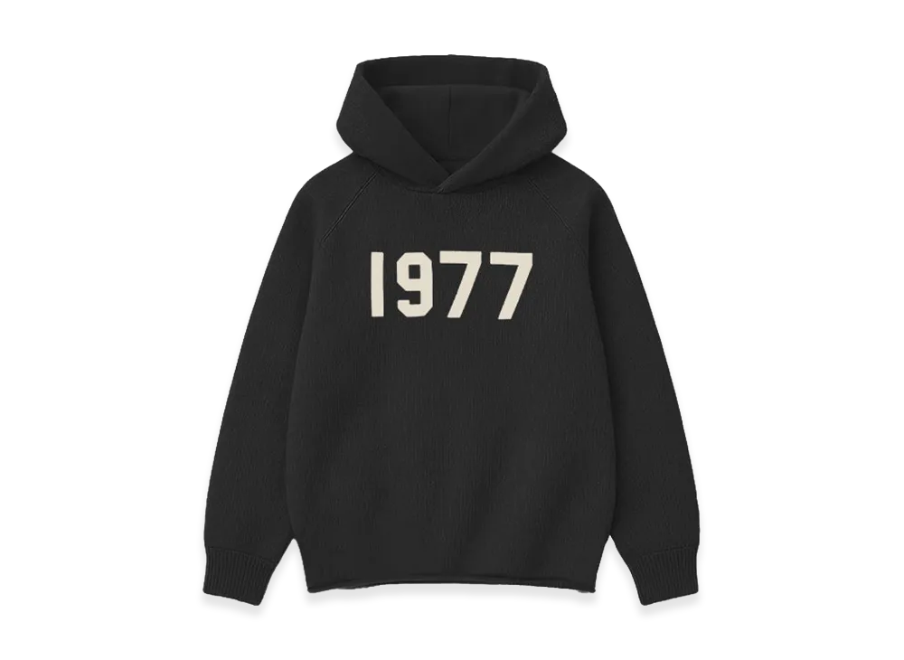 FEAR OF GOD ESSENTIALS 1977 Knit Hoodie "Iron"
