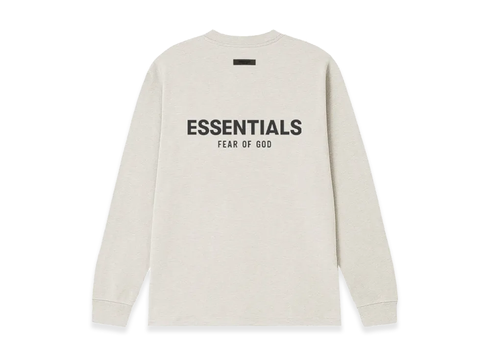 FEAR OF GOD ESSENTIALS Back Silicon Logo L/S T-Shirt "Light Oatmeal"