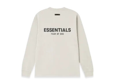 FEAR OF GOD ESSENTIALS Back Silicon Logo L/S T-Shirt "Light Oatmeal"