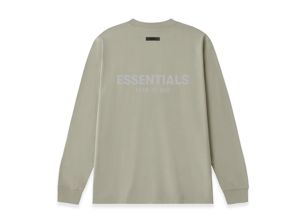 FEAR OF GOD ESSENTIALS Back Silicon Logo L/S T-Shirt "Moss"