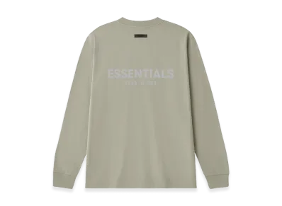 FEAR OF GOD ESSENTIALS Back Silicon Logo L/S T-Shirt "Moss"
