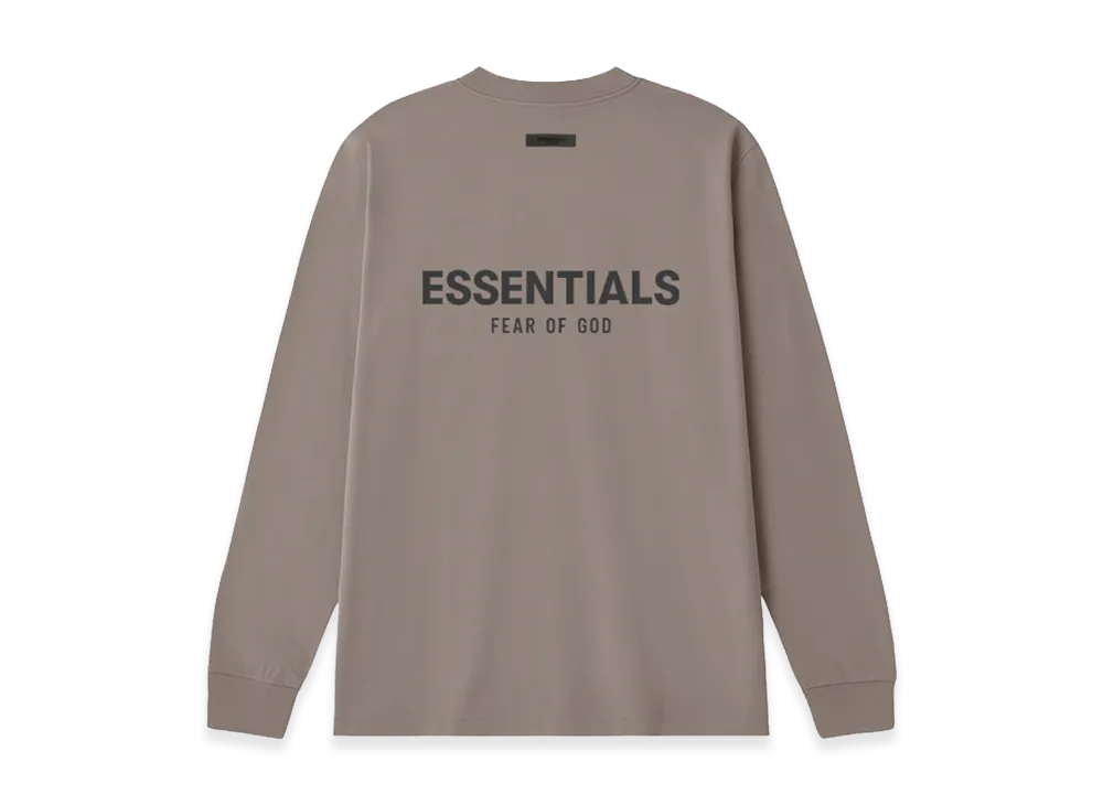 FEAR OF GOD ESSENTIALS Back Silicon Logo L/S T-Shirt "Taupe"