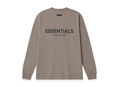 FEAR OF GOD ESSENTIALS Back Silicon Logo L/S T-Shirt "Taupe"