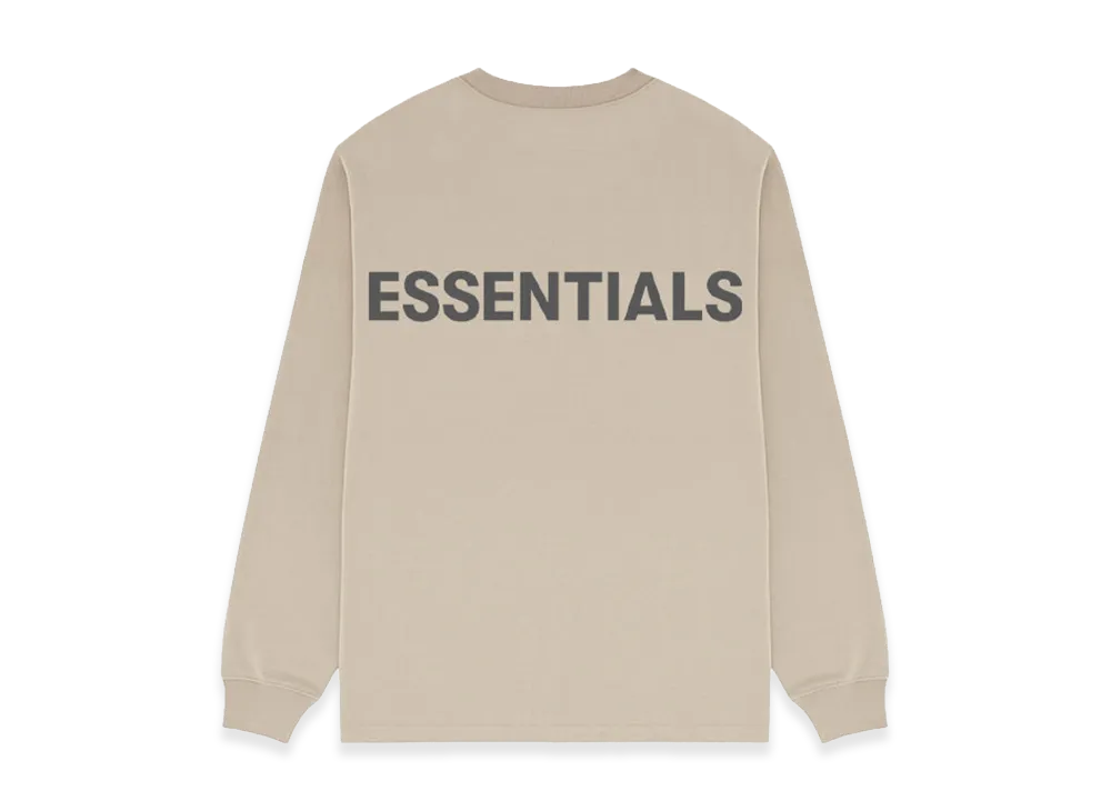 FEAR OF GOD ESSENTIALS Reflector Logo L/S T-Shirt "Beige"